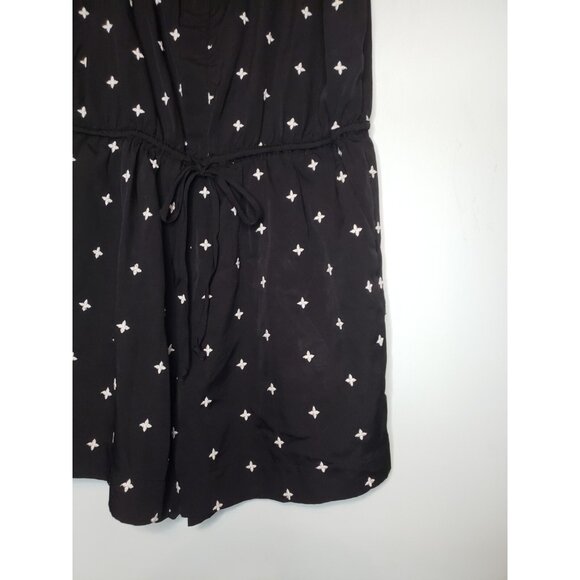 White House Black Market Womens 0 Romper Black Floral Embroidered Sleeveless - Picture 3 of 5